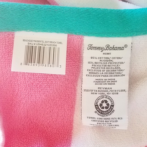 Tommy Bahama Beachside Stripe Oversized Beach Towel - Picture 5 of 10